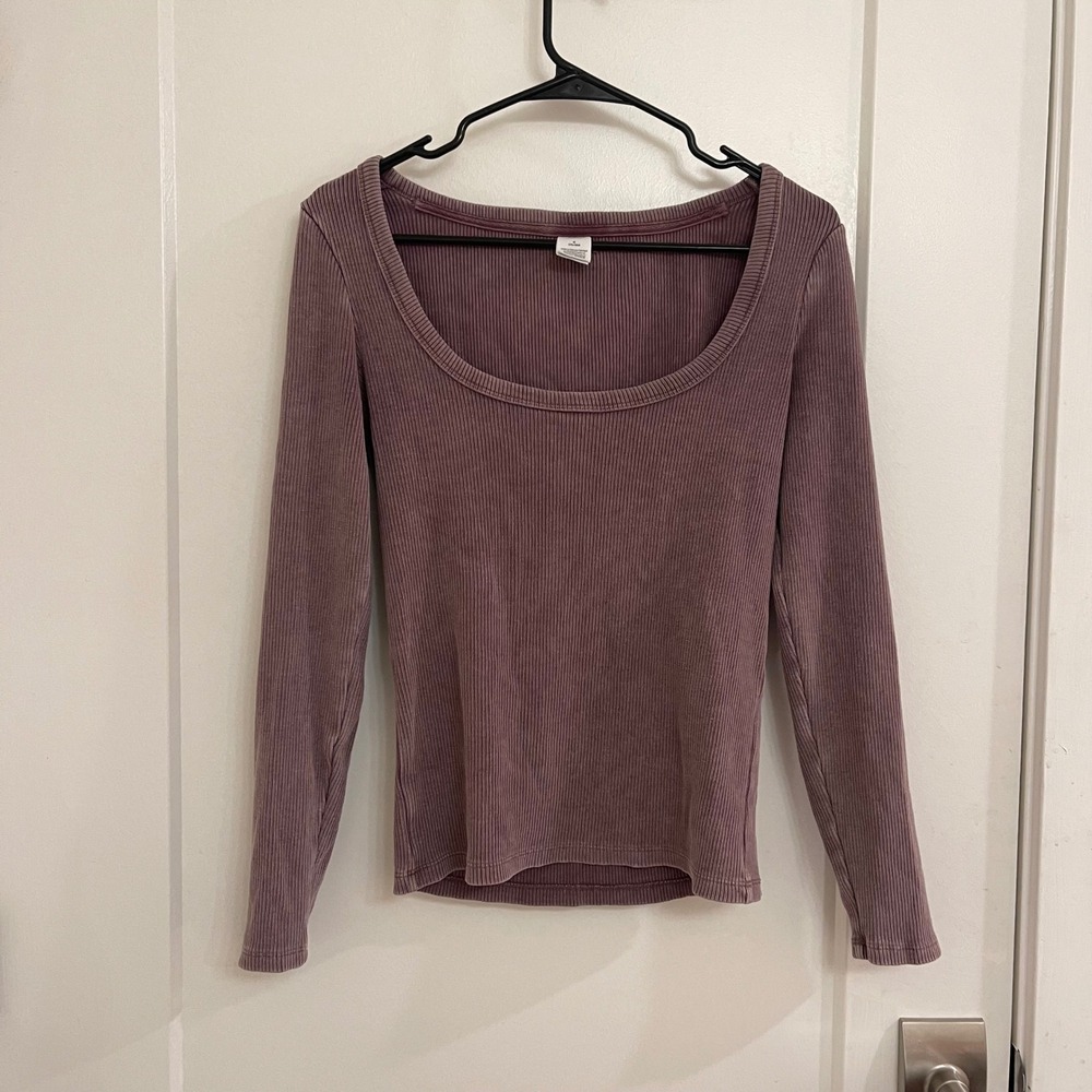 Pink Victorias Secret Purple‎ Scoop Neck Long Sleeve Shirt Loungewear Casual